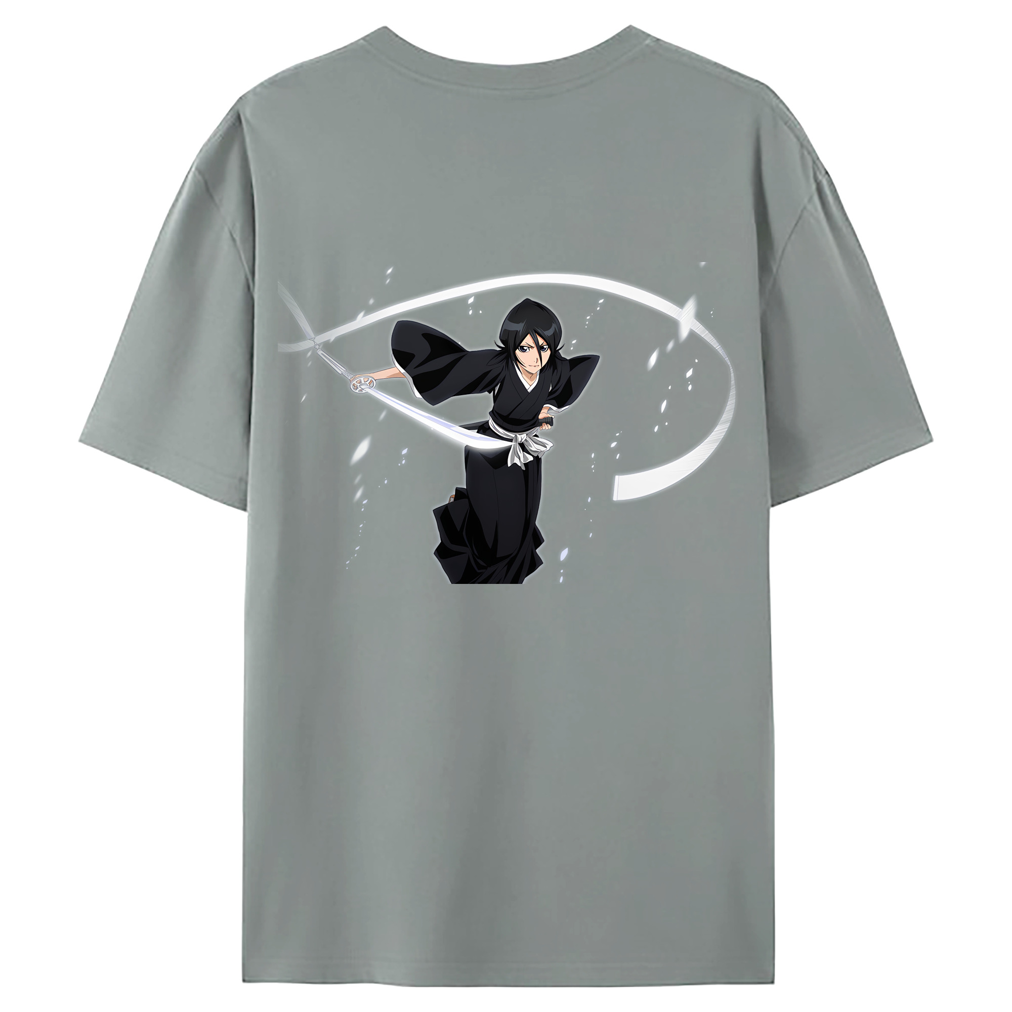 （画像用） ブリーチ 朽木ルキア BLEACH Kuchiki Rukia 綿100％ メンズ半袖Tシャツ（バックプリント） 通気性